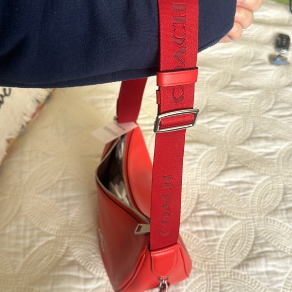 Brand new with tags coach purse. Beautiful smooth leather in a fiery red color. - Picture 7 of 7